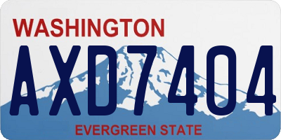 WA license plate AXD7404