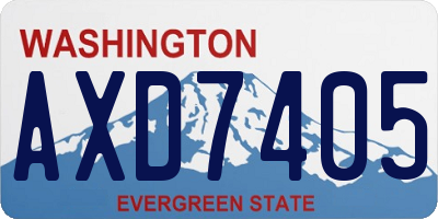 WA license plate AXD7405
