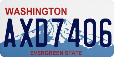 WA license plate AXD7406