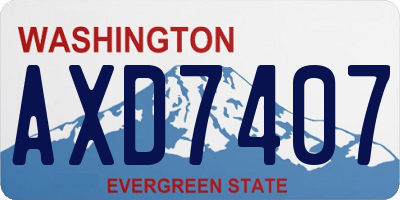 WA license plate AXD7407