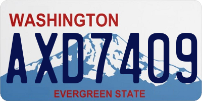 WA license plate AXD7409