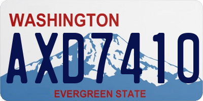 WA license plate AXD7410