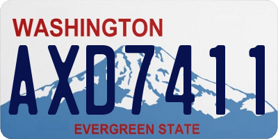 WA license plate AXD7411