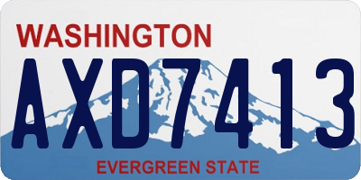 WA license plate AXD7413