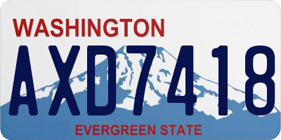 WA license plate AXD7418
