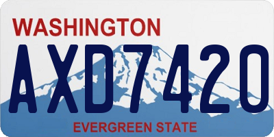 WA license plate AXD7420