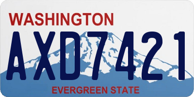 WA license plate AXD7421