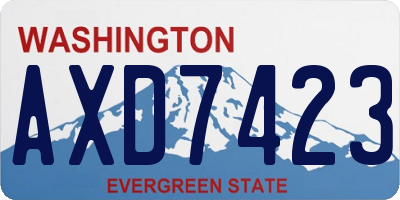 WA license plate AXD7423