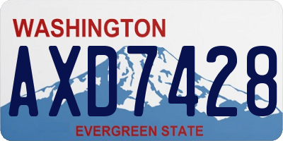 WA license plate AXD7428