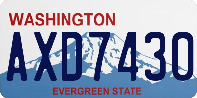 WA license plate AXD7430