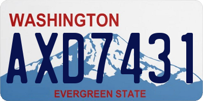 WA license plate AXD7431