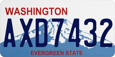 WA license plate AXD7432