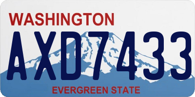 WA license plate AXD7433
