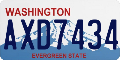 WA license plate AXD7434