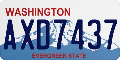 WA license plate AXD7437