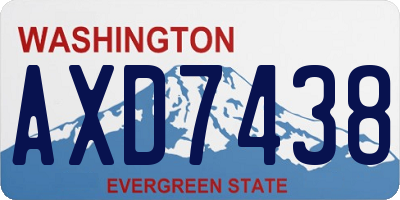 WA license plate AXD7438