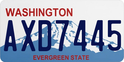 WA license plate AXD7445