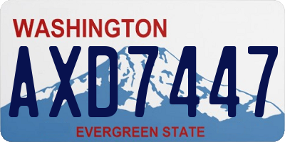 WA license plate AXD7447