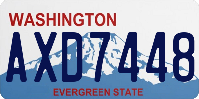 WA license plate AXD7448
