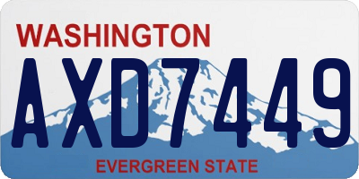 WA license plate AXD7449