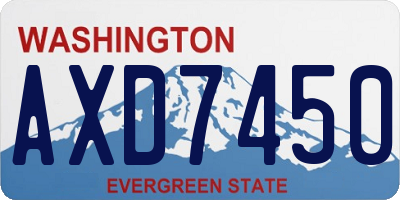 WA license plate AXD7450
