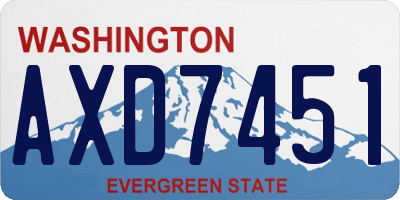 WA license plate AXD7451