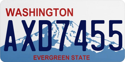 WA license plate AXD7455
