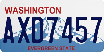 WA license plate AXD7457