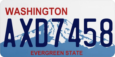 WA license plate AXD7458