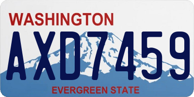 WA license plate AXD7459