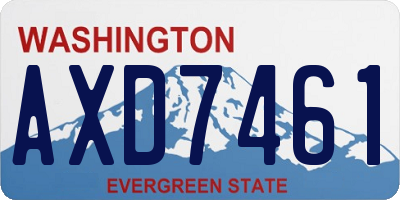 WA license plate AXD7461