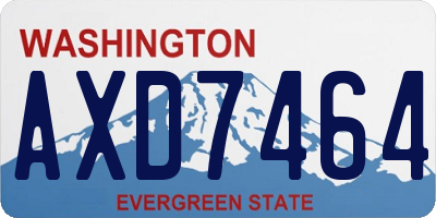 WA license plate AXD7464