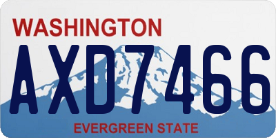 WA license plate AXD7466
