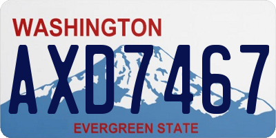 WA license plate AXD7467