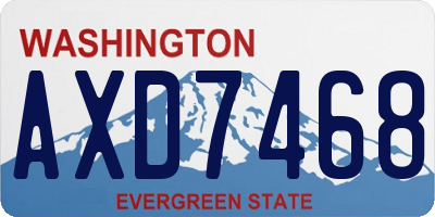 WA license plate AXD7468