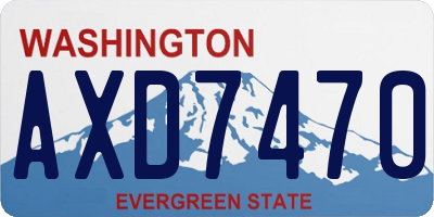 WA license plate AXD7470