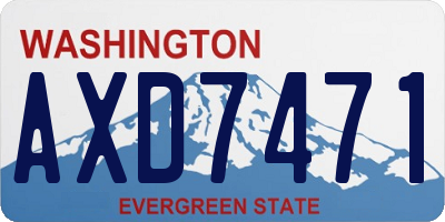 WA license plate AXD7471