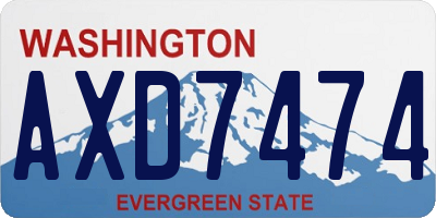 WA license plate AXD7474