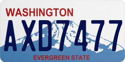 WA license plate AXD7477