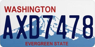 WA license plate AXD7478