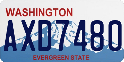 WA license plate AXD7480
