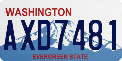 WA license plate AXD7481