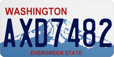 WA license plate AXD7482