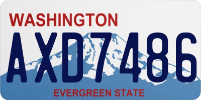 WA license plate AXD7486