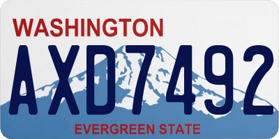 WA license plate AXD7492