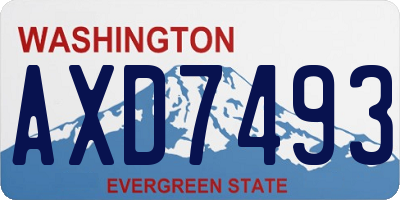 WA license plate AXD7493