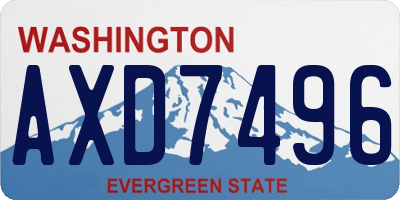 WA license plate AXD7496