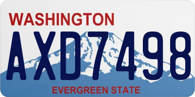 WA license plate AXD7498