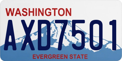 WA license plate AXD7501