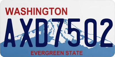 WA license plate AXD7502